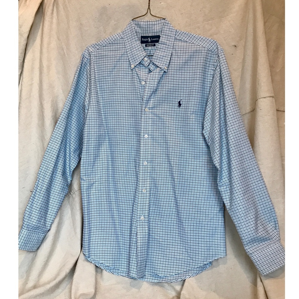 RALPH LAUREN Blue Button Down Dress Shirt